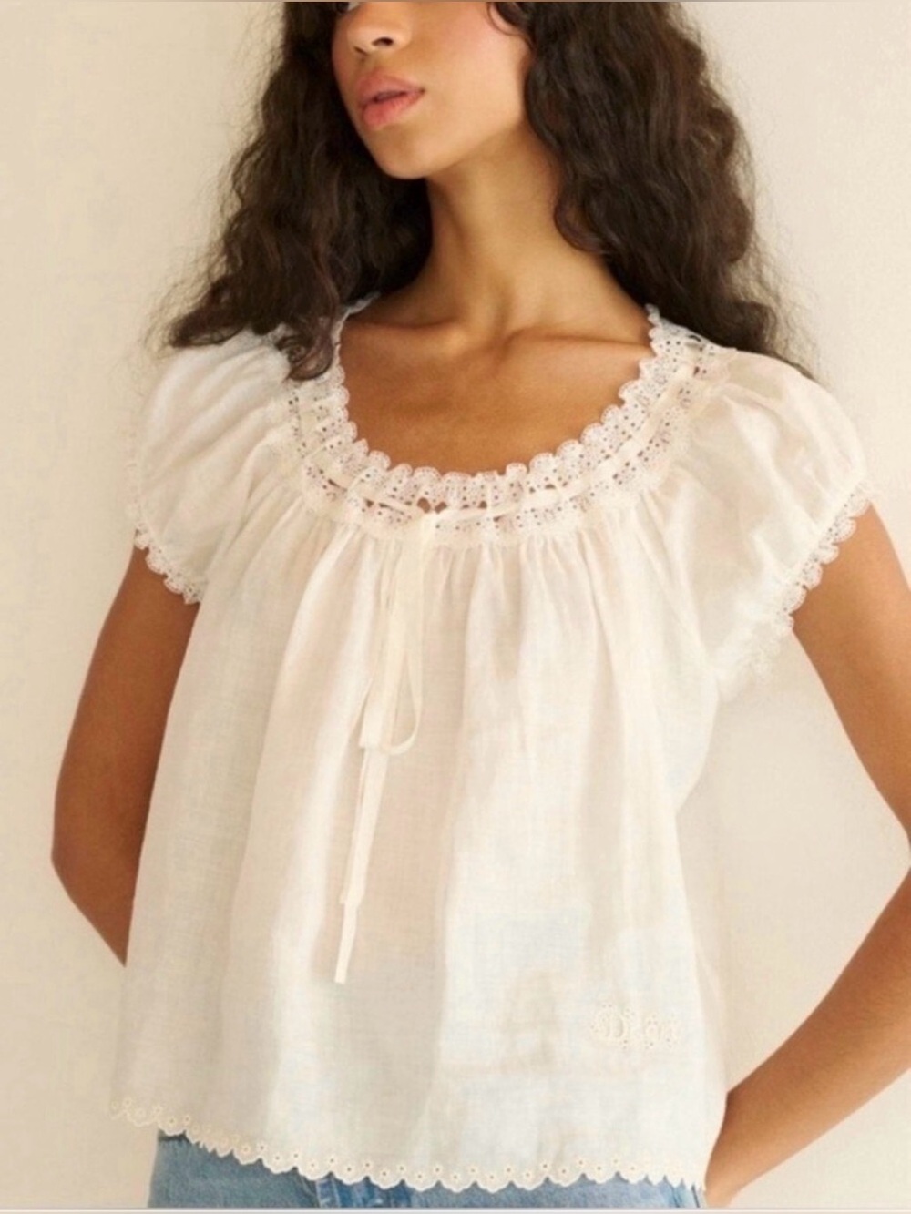EUC Doen Marinette Blouse Top in Salt